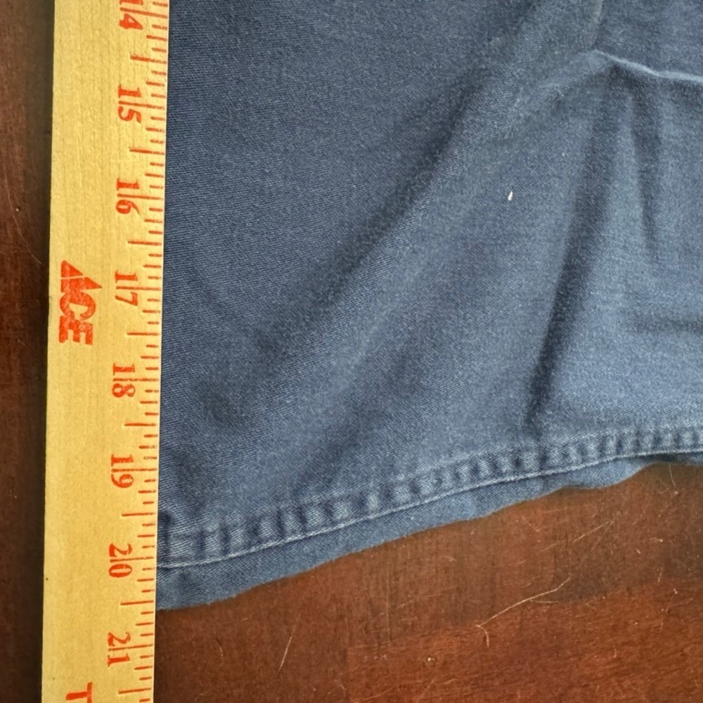 Vintage Calvin Klein Navy Denim Midi Skirt High Waist Button Fly Size 6 BD123 - Picture 7 of 8